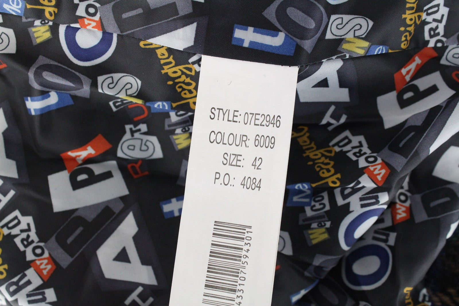 DESIGUAL moteriškas švarkas 42 mėlynas vilnos mišinio languotas trumpomis rankovėmis laisvalaikio stiliaus 