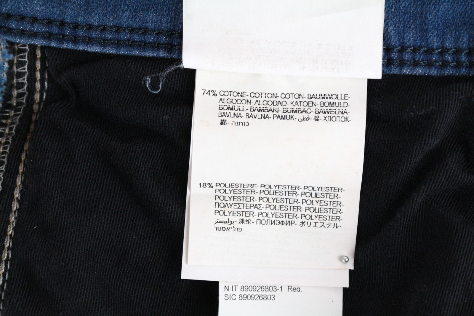 REPLAY Anbass vyriški W32/L36 ploni tamprūs medvilnės mišinio mėlyni džinsai 