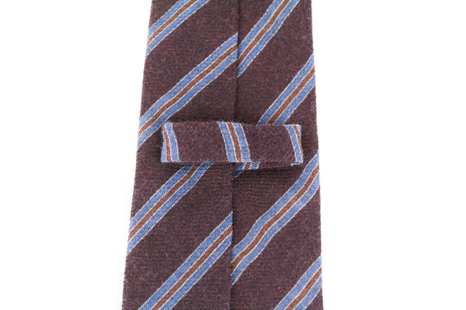 SUITSUPPLY vyriškas kaklaraištis ~150x8 violetinis vilnonis dryžuotas raštas smailiais galais 