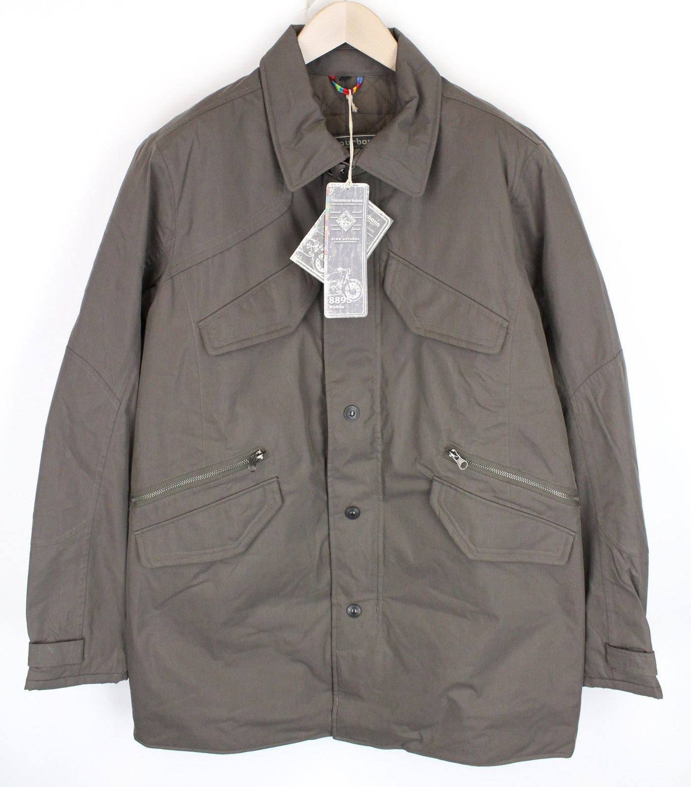 TUCANO URBANO Robin vyriška ruda medvilnės mišinio striukė su šarvais M dydžio 