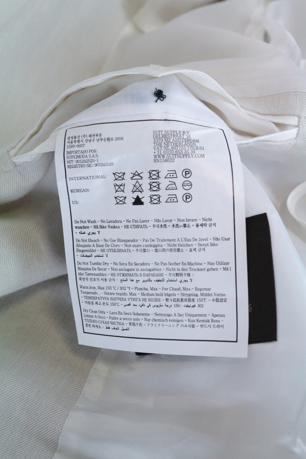 SUITSUPPLY La Spalla Men's UK38L Beige Cotton Linen Blend 2-Piece Suit