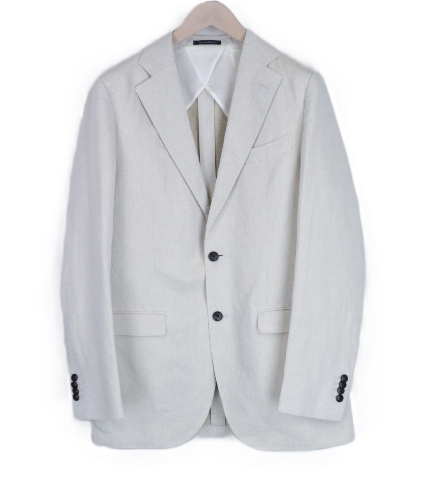 SUITSUPPLY La Spalla Men's UK38L Beige Cotton Linen Blend 2-Piece Suit