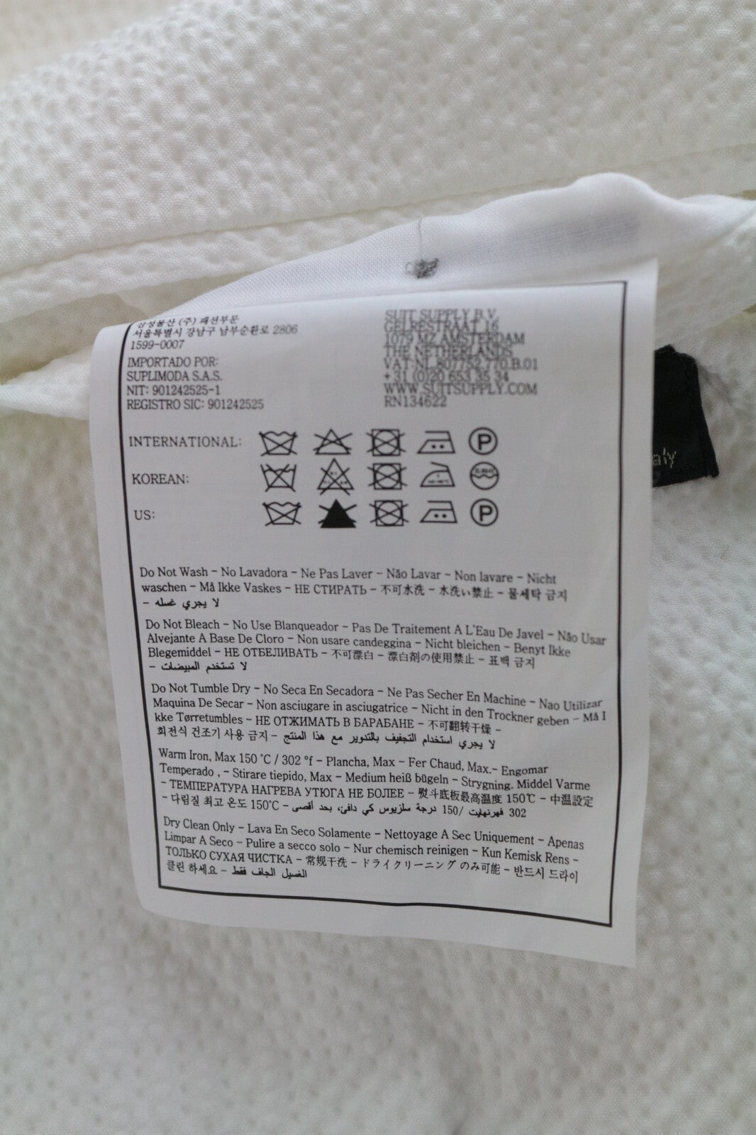 SUITSUPPLY Havana Men's UK38R Slim White Textured 2-Piece Suit