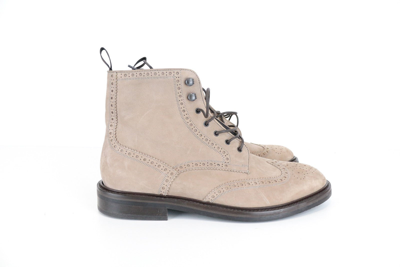 SUITSUPPLY vyriški šviesiai rudi odiniai zomšiniai sportbačiai aukštais viršutiniais bateliais, dydis EU43 