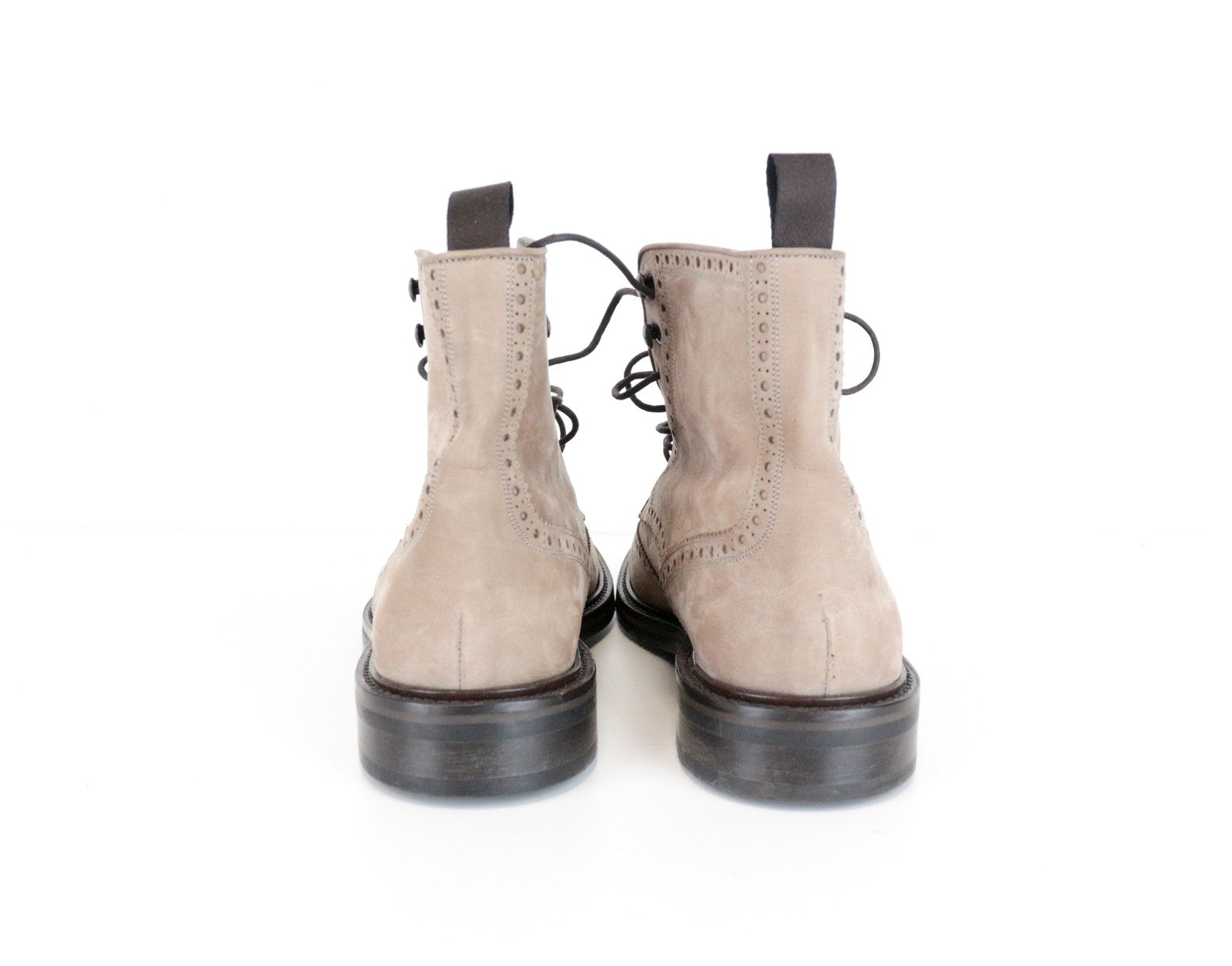 SUITSUPPLY vyriški šviesiai rudi odiniai zomšiniai sportbačiai aukštais viršutiniais bateliais, dydis EU43 