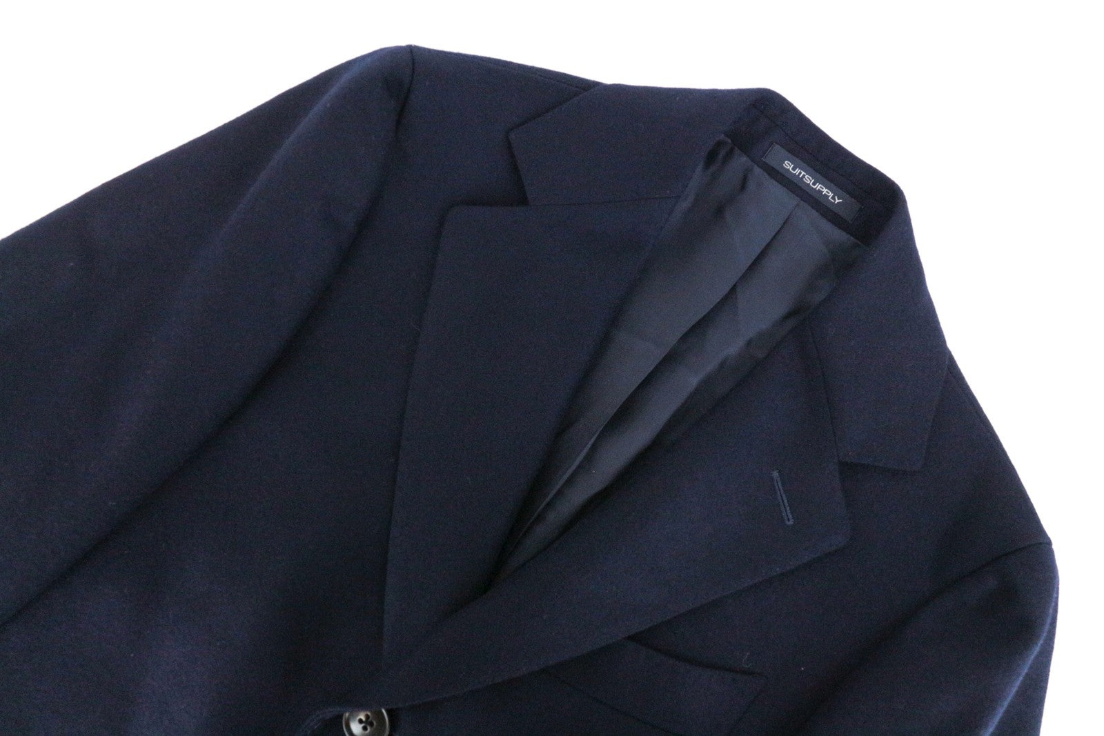SUITSUPPLY Vicenza Men's UK30R Blue Wool Single-Breasted Lined Coat