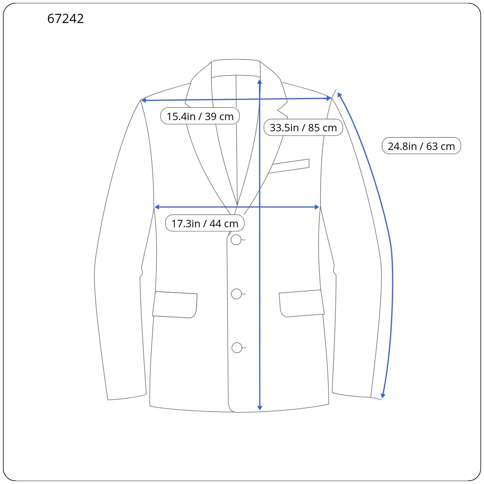 SUITSUPPLY Vicenza Men's UK30R Blue Wool Single-Breasted Lined Coat