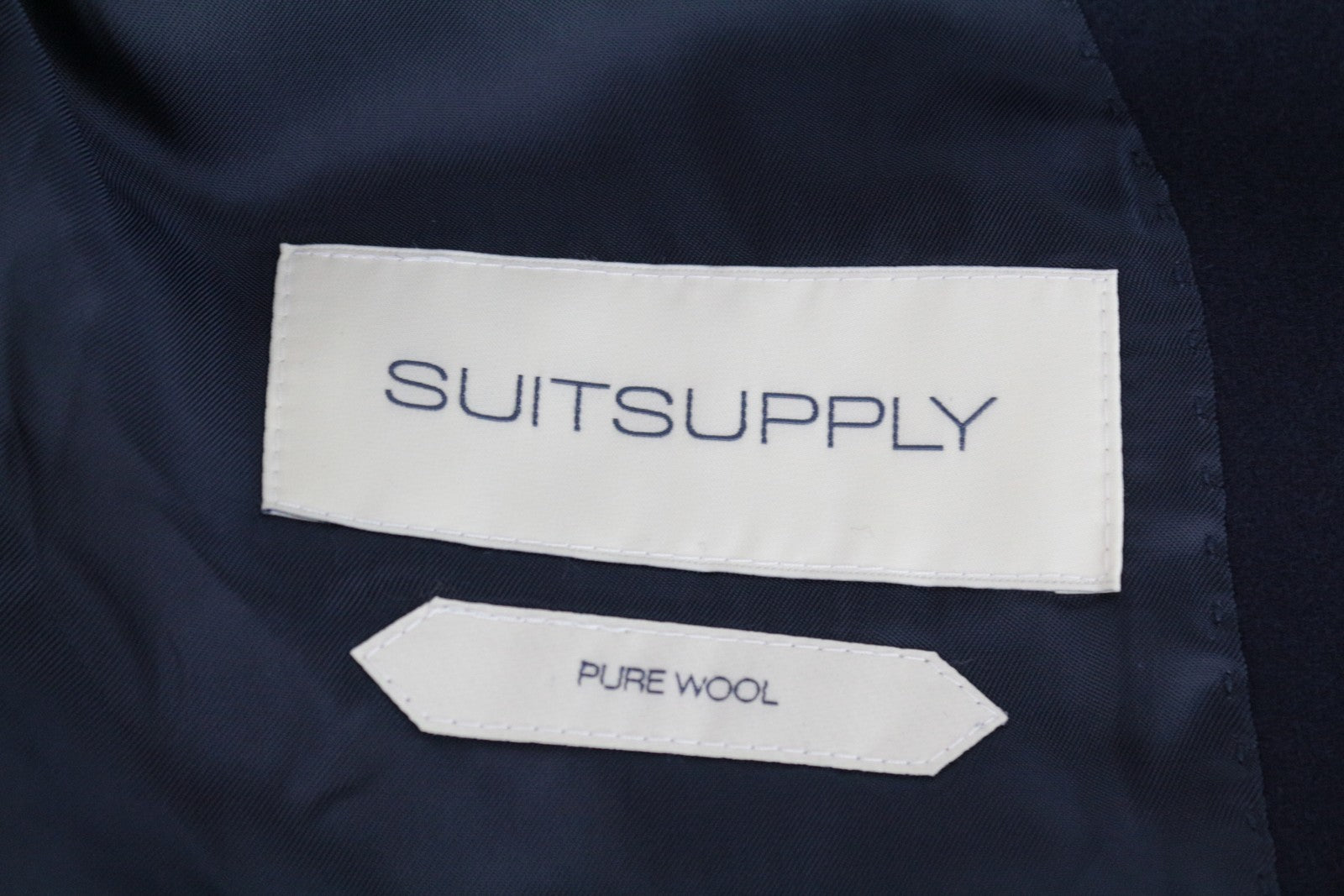 SUITSUPPLY Vicenza Men's UK30R Blue Wool Single-Breasted Lined Coat