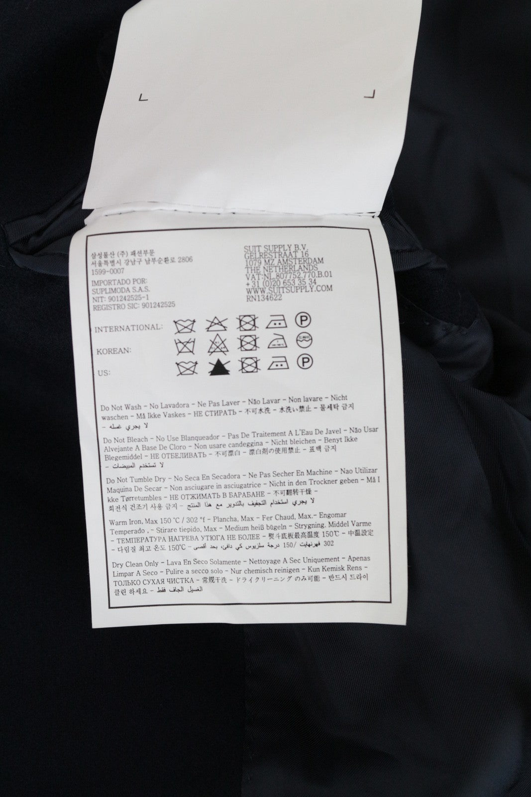 SUITSUPPLY Vicenza Men's UK30R Blue Wool Single-Breasted Lined Coat