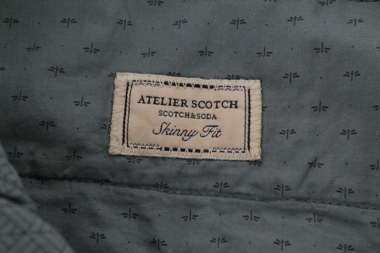SCOTCH & SODA Atelier Men's W35/L30 Green Skinny Cargo Pattern Pants