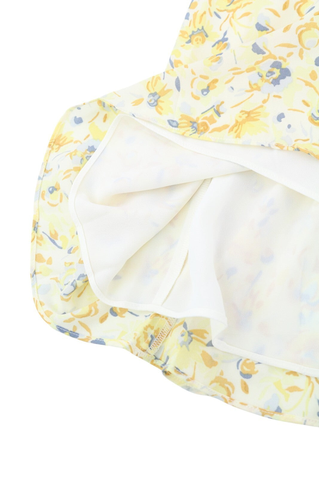 LAUREN RALPH LAUREN moteriška suknelė M geltona trumpomis pūstomis rankovėmis gėlėtu raštu mini 