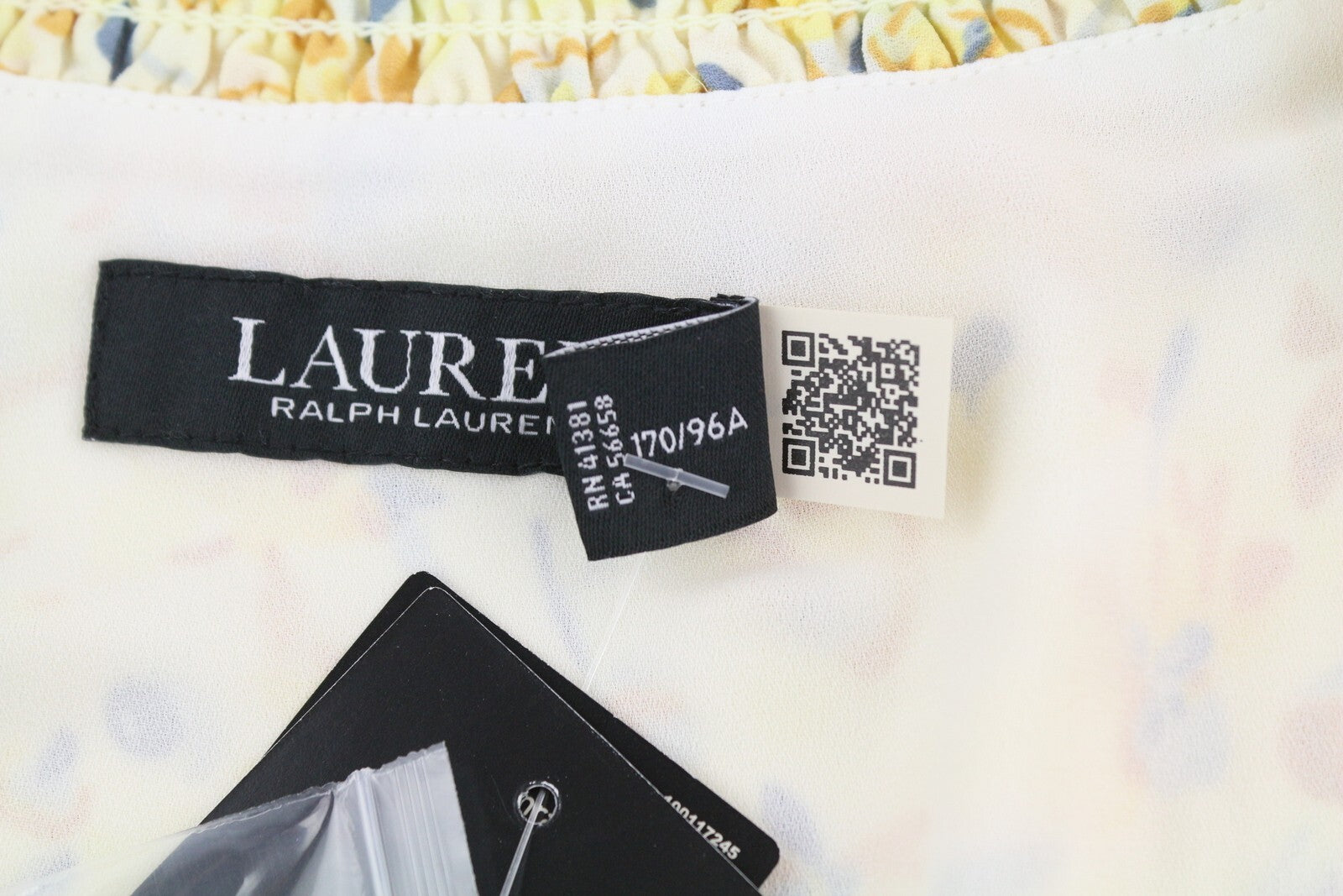 LAUREN RALPH LAUREN moteriška suknelė M geltona trumpomis pūstomis rankovėmis gėlėtu raštu mini 