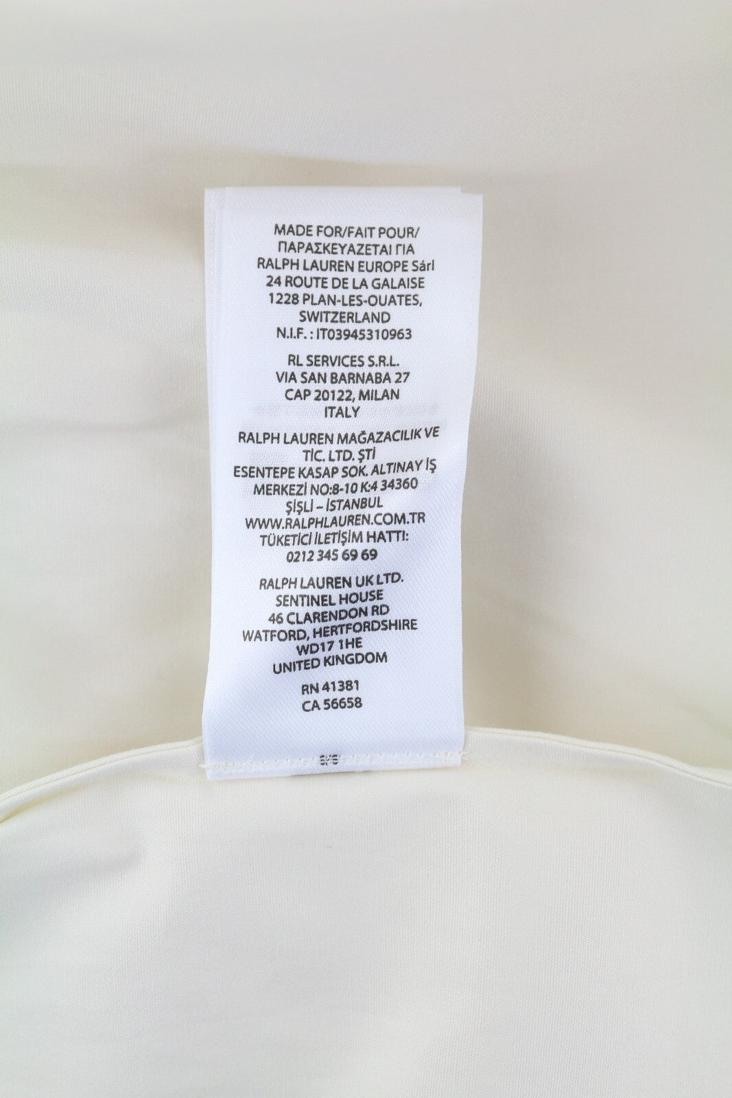 RALPH LAUREN Elia moteriška suknelė S, balta, 3/4 rankovėmis, raukiniais aptraukta apykakle, medvilninė midi suknelė 