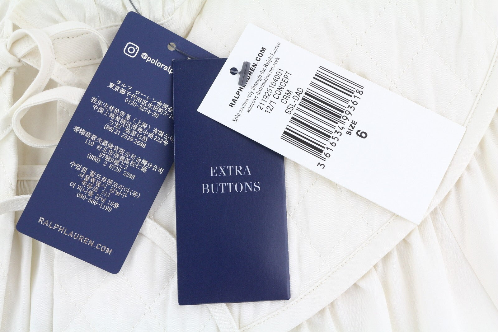 RALPH LAUREN Elia moteriška suknelė S, balta, 3/4 rankovėmis, raukiniais aptraukta apykakle, medvilninė midi suknelė 