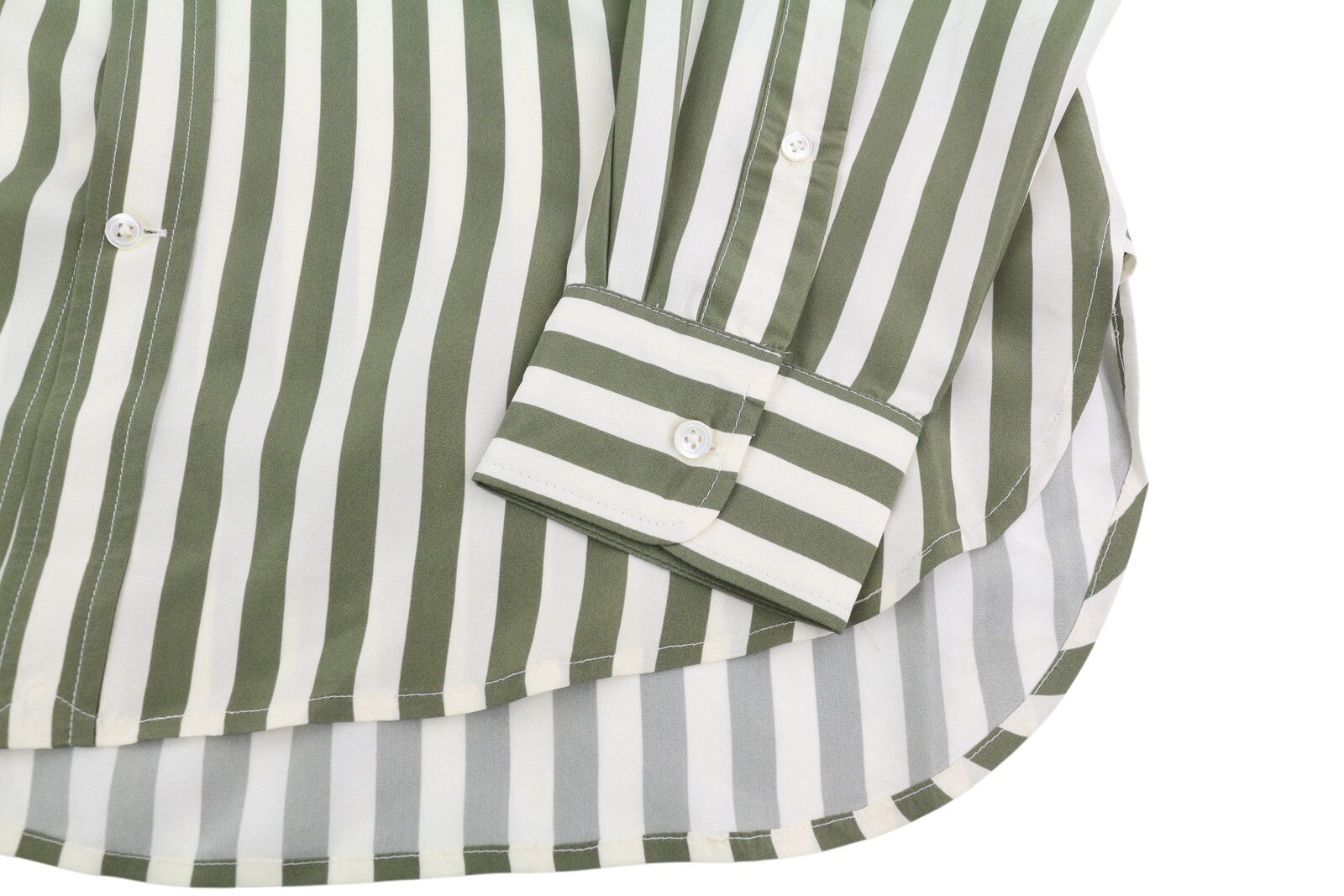 RALPH LAUREN moteriški marškinėliai M, šilkmedžio spalvos, dryžuoti, su sagomis, iškirpte. RMK 391 USD. 