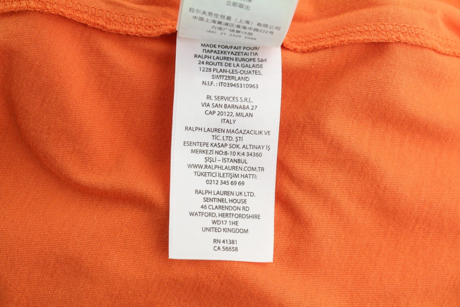 RALPH LAUREN moteriški marškinėliai M oranžiniai trumpomis rankovėmis apvalios iškirptės trikotažo tamprūs raštai