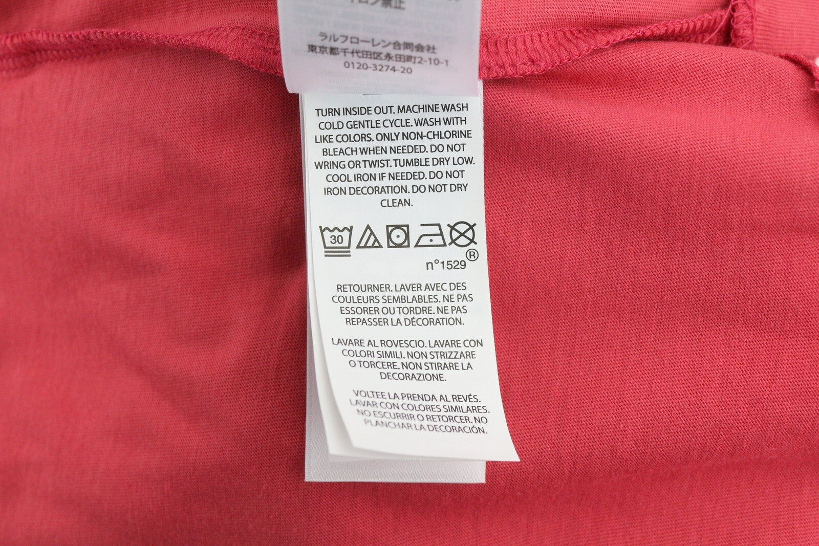 RALPH LAUREN moteriški marškinėliai XL dydžio, raudoni, trumpomis rankovėmis, apvalia apykakle, trikotažinis tamprus audinys