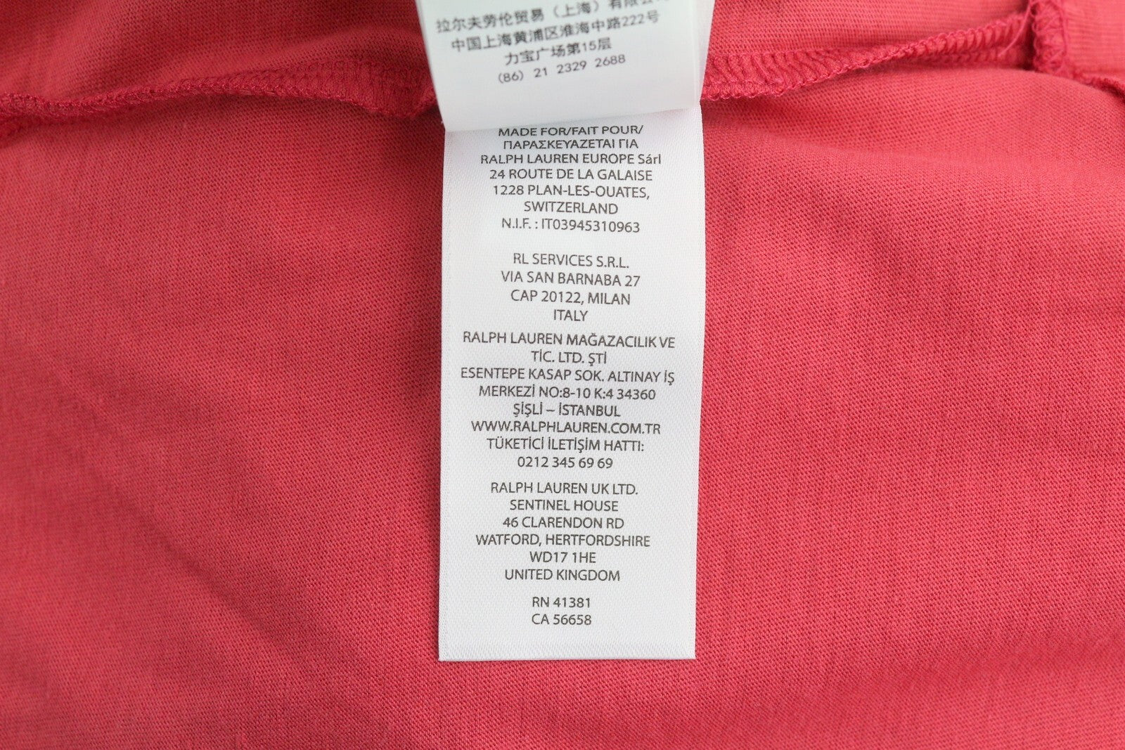 RALPH LAUREN moteriški marškinėliai XL dydžio, raudoni, trumpomis rankovėmis, apvalia apykakle, trikotažinis tamprus audinys