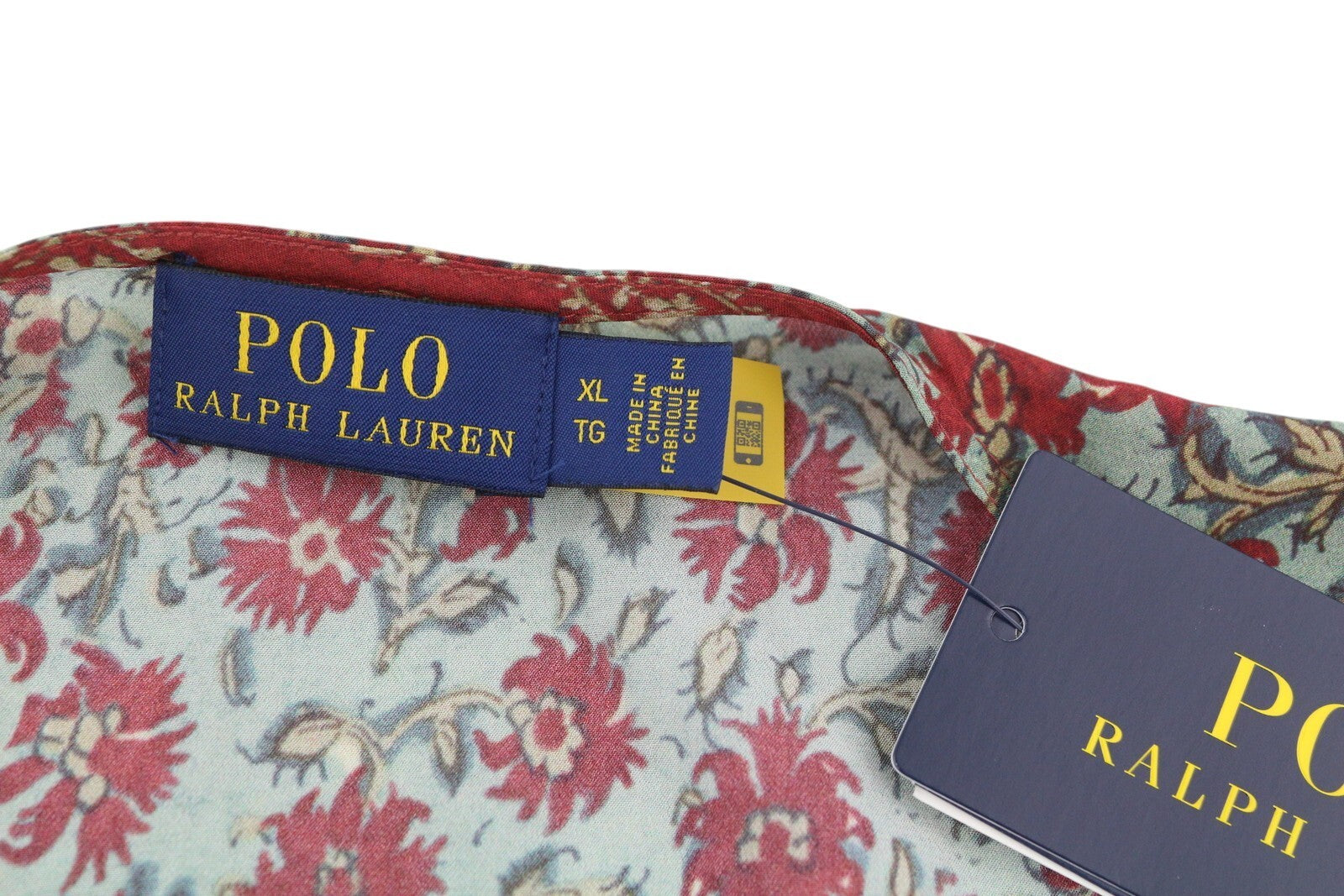 RALPH LAUREN moteriška palaidinė XL dydžio ilgomis rankovėmis, gėlėto rašto, krepinis apsiaustas RRP339 