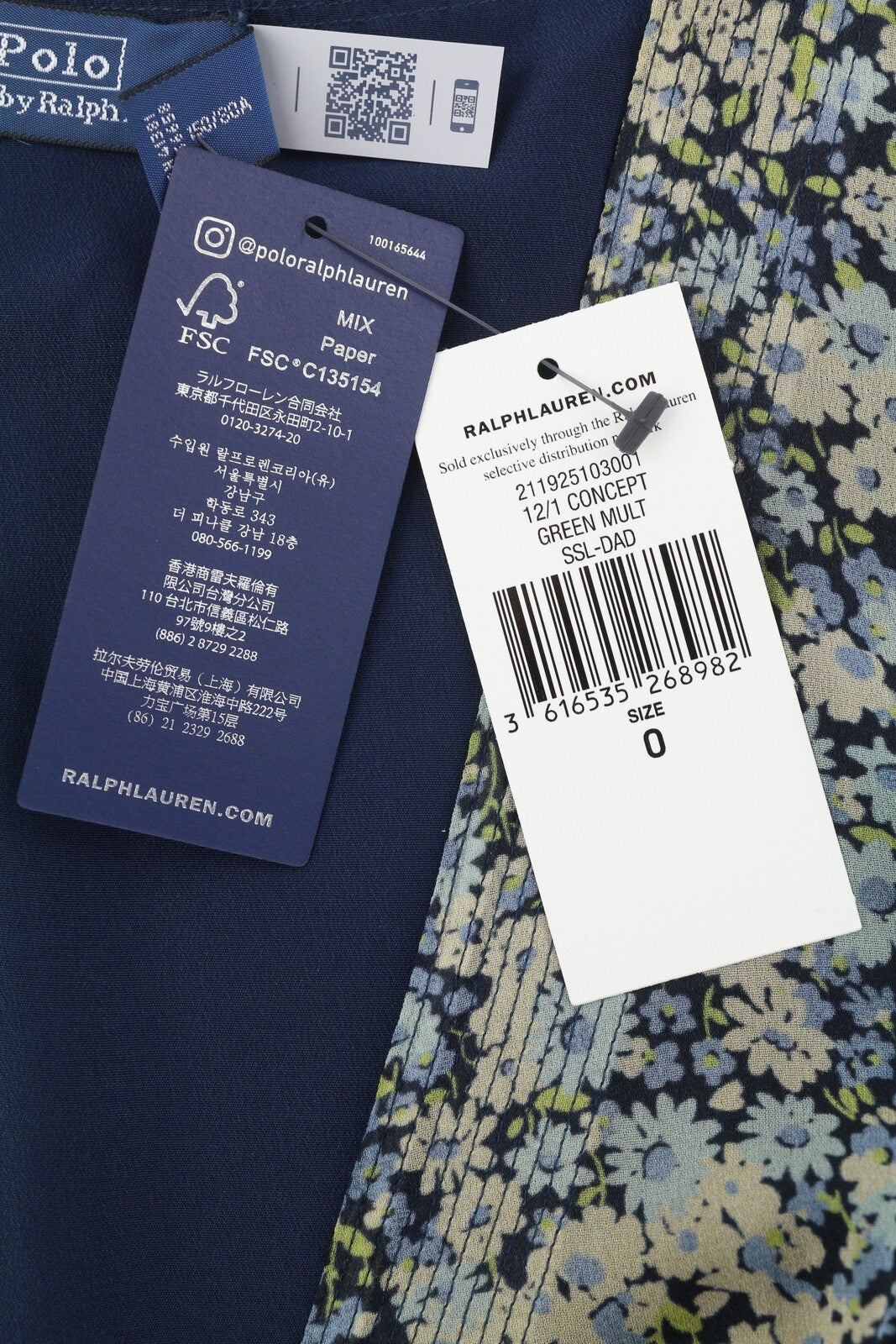 RALPH LAUREN moteriška suknelė XS dydžio, trumpomis rankovėmis, gėlėta, apvyniojama, mini stiliaus, rekomenduojama kaina – 390 € 