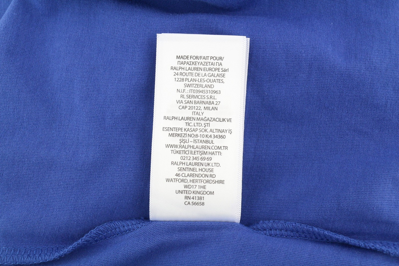 RALPH LAUREN moteriški marškinėliai M mėlyni trumpomis rankovėmis apvalios iškirptės trikotažo laisvalaikio stiliaus
