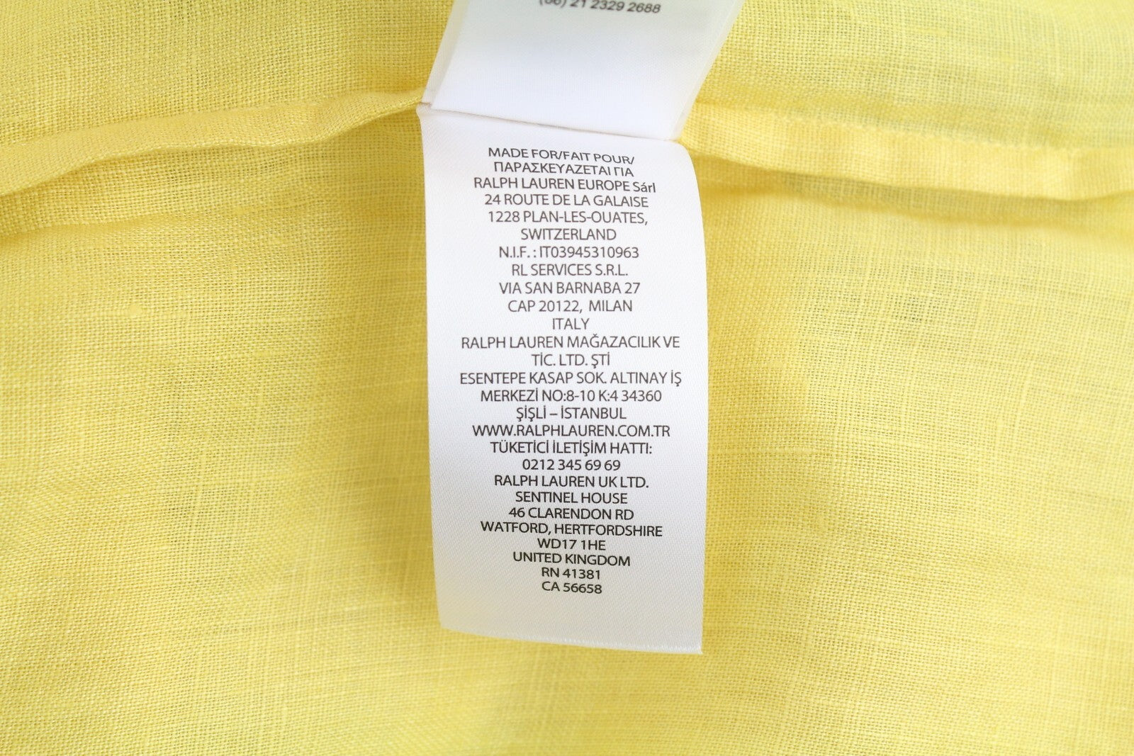 LAUREN RALPH LAUREN moteriški marškinėliai XS, geltoni, trumpomis rankovėmis, lininiai, su sagomis. 