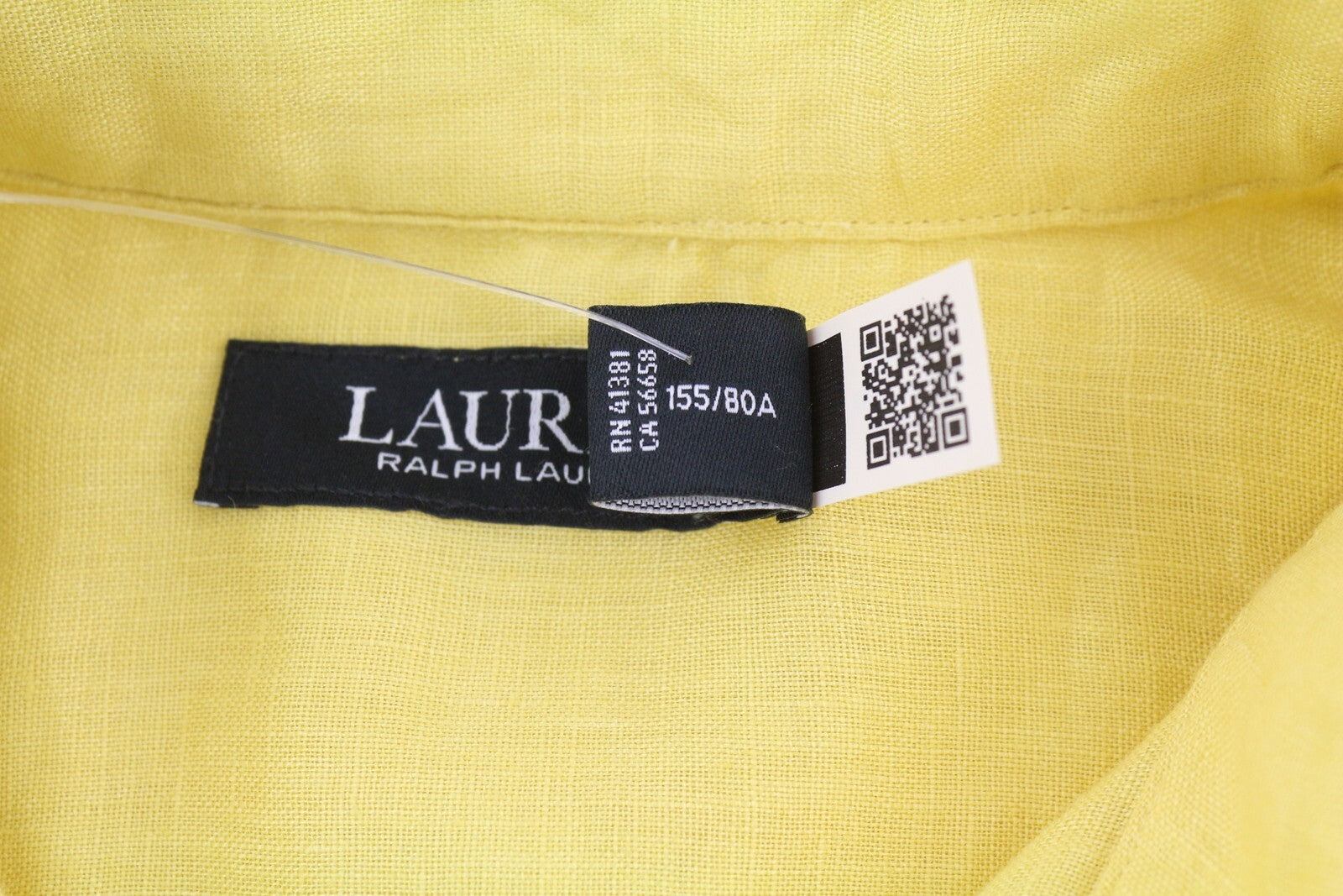 LAUREN RALPH LAUREN moteriški marškinėliai XS, geltoni, trumpomis rankovėmis, lininiai, su sagomis. 
