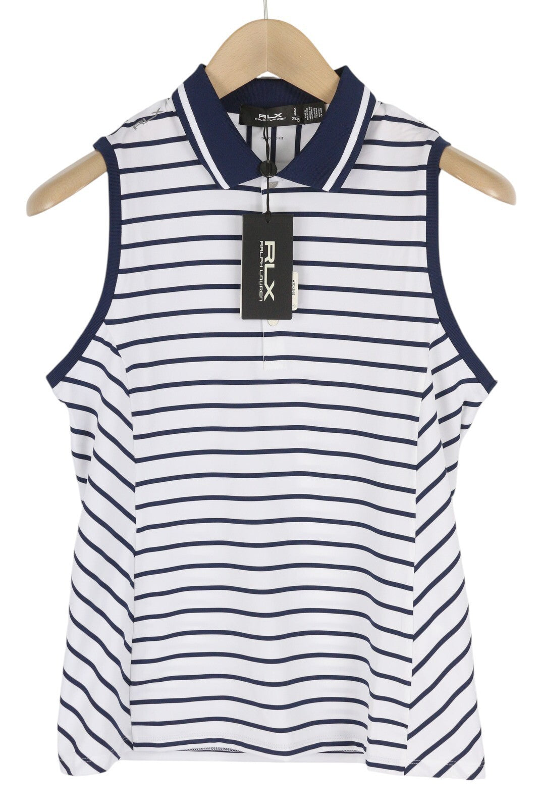 RLX RALPH LAUREN golfo moteriški marškinėliai S balti be rankovių, pritaikyto kirpimo, polo apykaklės 