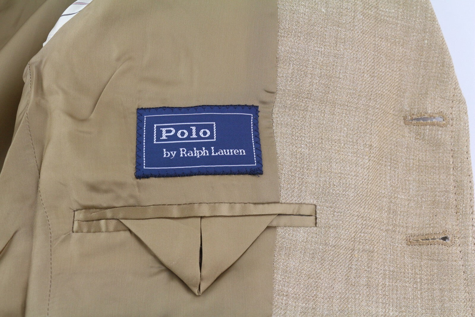 RALPH LAUREN moteriškas švarkas XS, smėlio spalvos, šilkinis lininis švarkas su sagomis, ilgesnis, rekomenduojama kaina – 675 € 