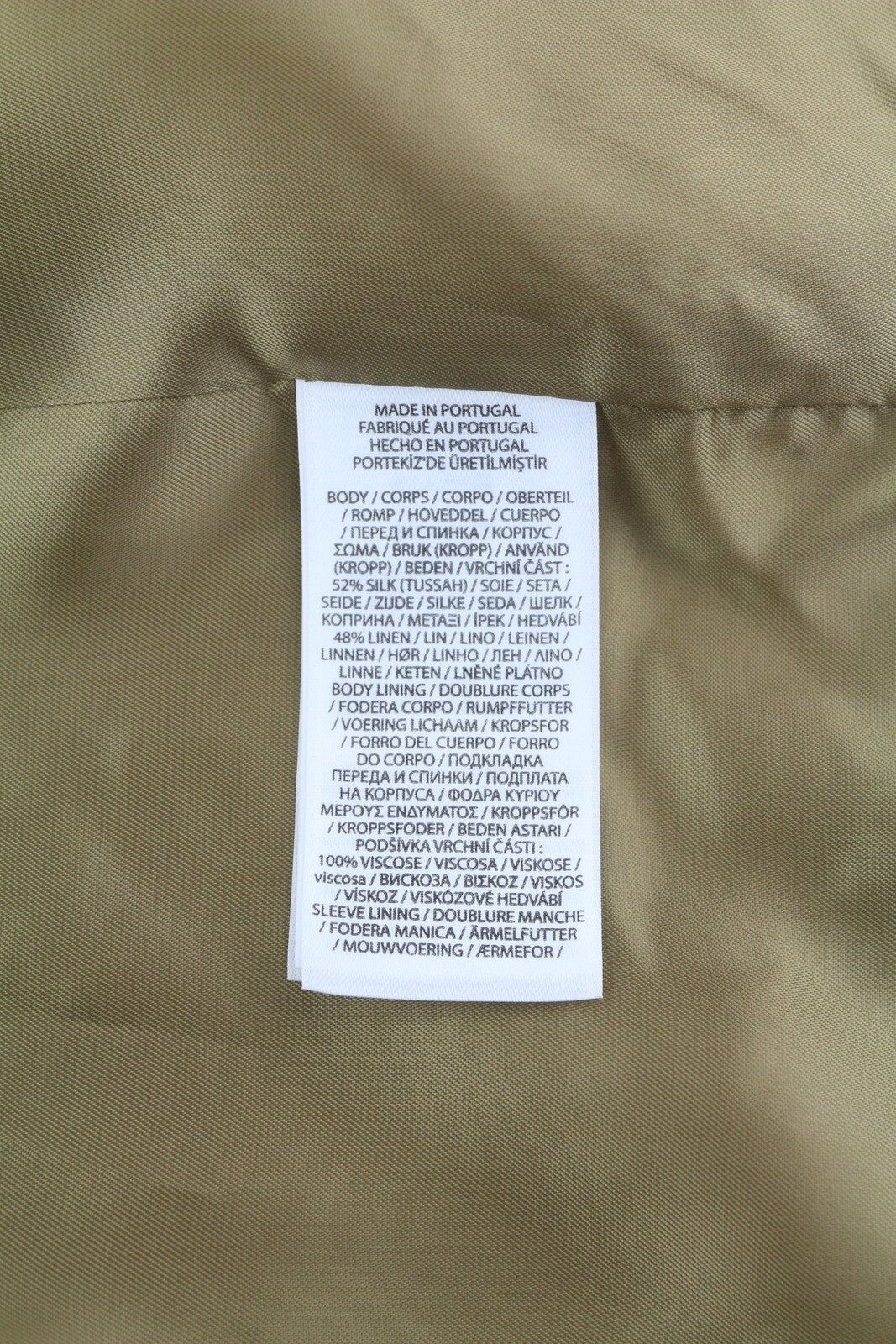 RALPH LAUREN moteriškas švarkas XS, smėlio spalvos, šilkinis lininis švarkas su sagomis, ilgesnis, rekomenduojama kaina – 675 € 