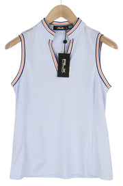 RLX RALPH LAUREN golfo moteriški marškinėliai S mėlyni be rankovių, V formos iškirpte, pritaikyti, RRP 125 € 