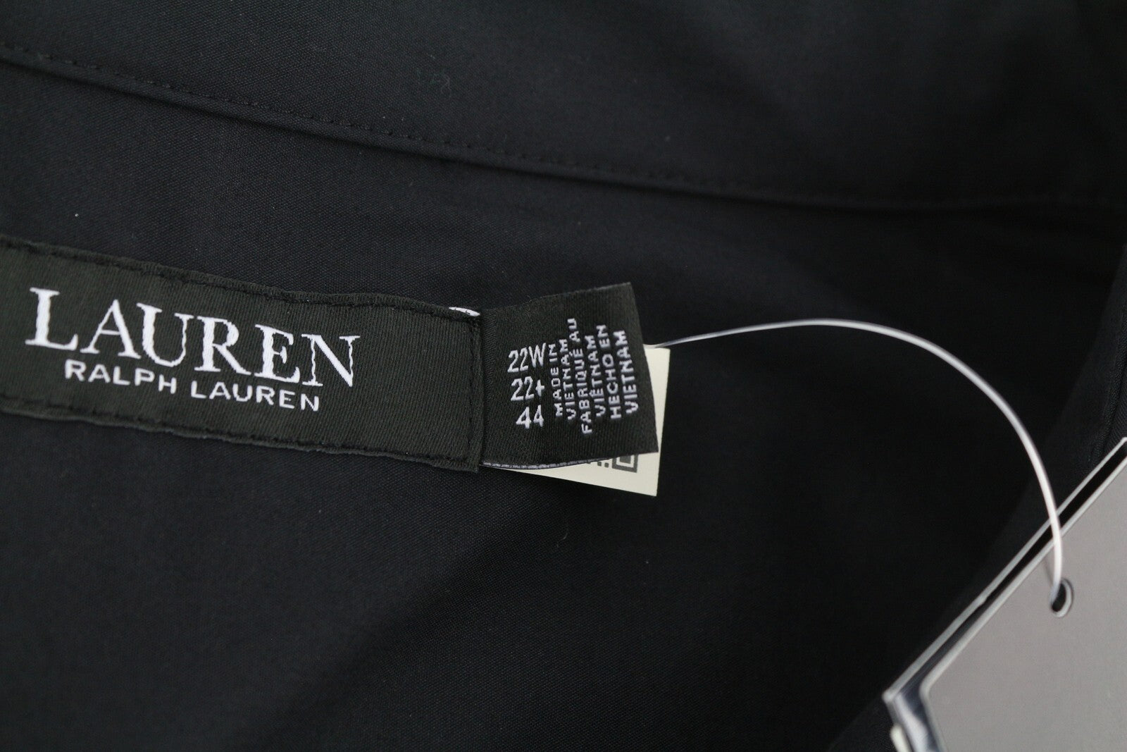 LAUREN RALPH LAUREN Finnbarr moteriška suknelė, juoda, trumpomis rankovėmis, sagomis, midi. 