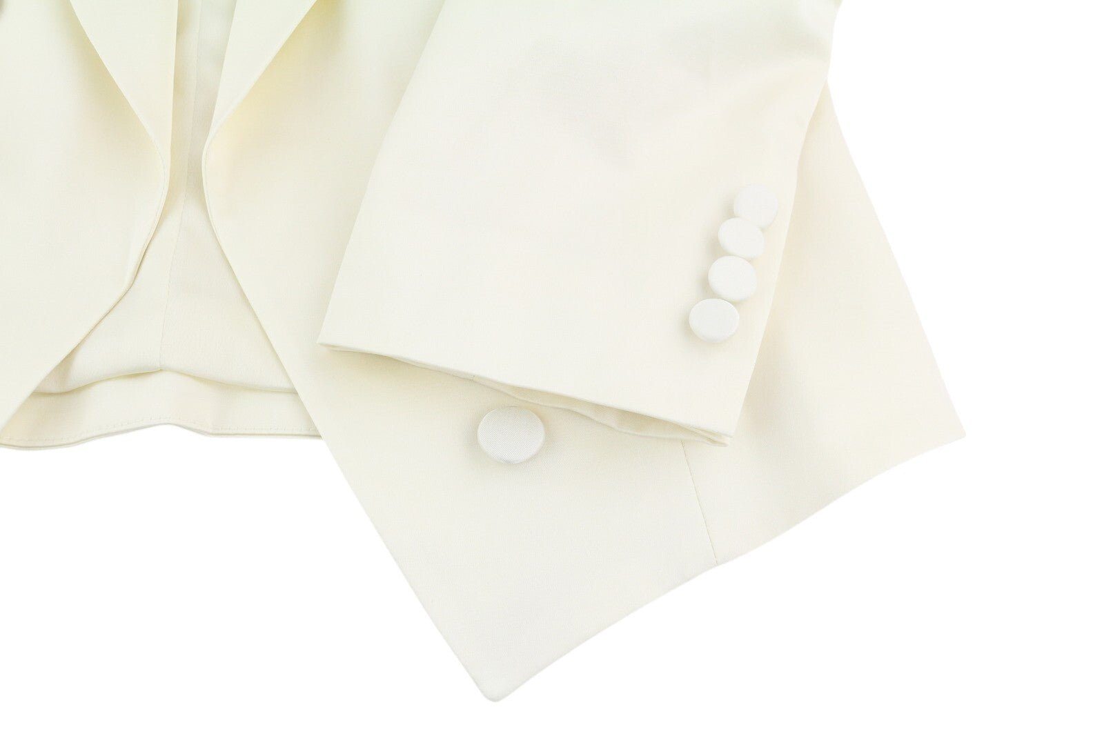 RALPH LAUREN moteriškas švarkas S, baltas, trumpintas vilnos mišinio švarkas su atvartu, rekomenduojama kaina – 963 USD 