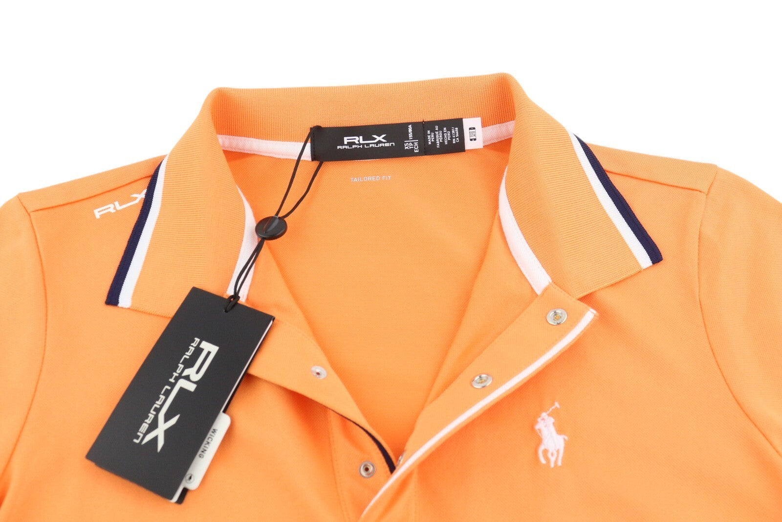 RLX RALPH LAUREN golfo moteriški marškinėliai XS dydžio oranžiniai trumpomis rankovėmis su neperšlampamu audiniu RRP 140 € 