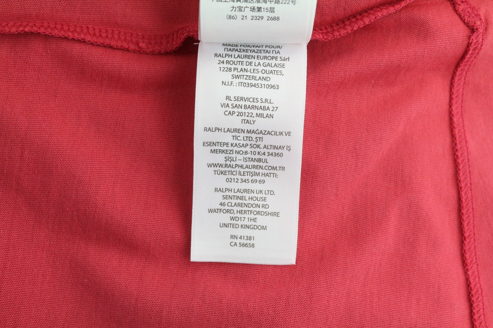 RALPH LAUREN moteriški marškinėliai L dydžio, raudoni, trumpomis rankovėmis, apvalios iškirptės, trikotažo tamprūs raštai 