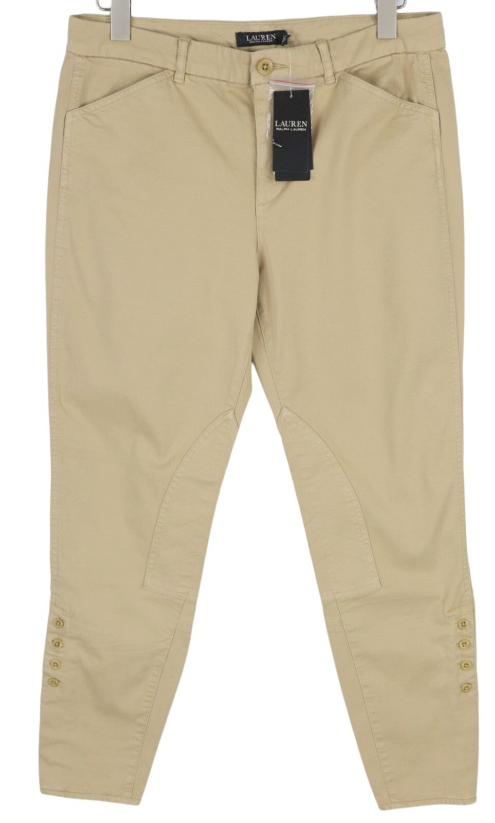 LAUREN RALPH LAUREN moteriškos kelnės W31 rudos, plonos, iki kulkšnies, užtrauktuku, laisvalaikio stiliaus. 