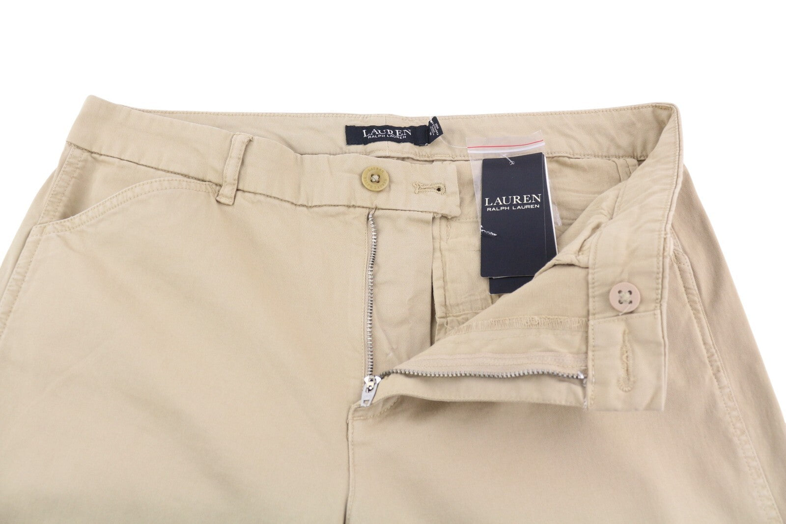 LAUREN RALPH LAUREN moteriškos kelnės W31 rudos, plonos, iki kulkšnies, užtrauktuku, laisvalaikio stiliaus. 