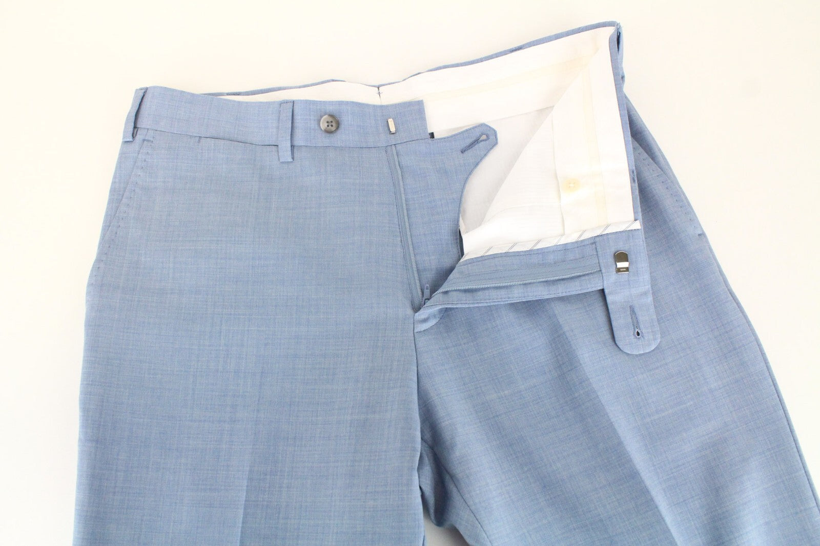 SUITSUPPLY Lazio Men's Suit UK36R Slim Wool Melange Light Blue 2-Piece