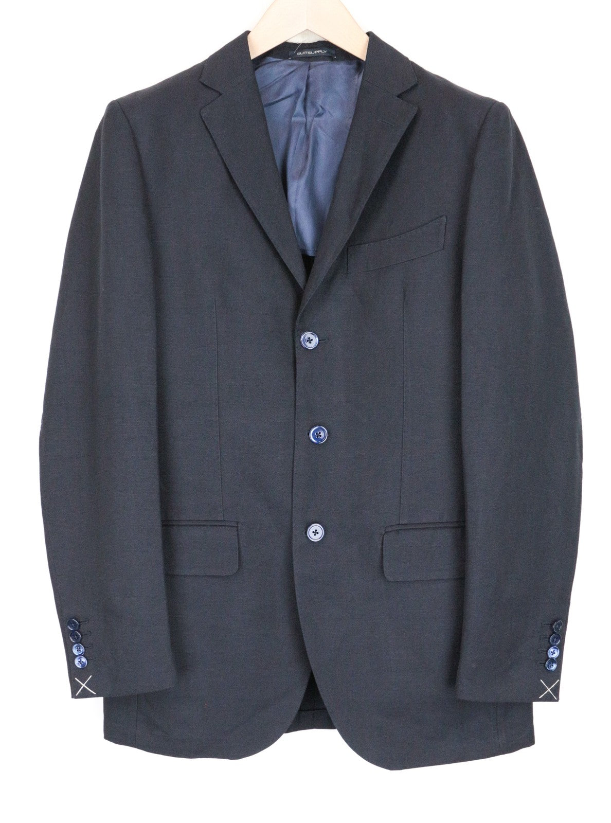 SUITSUPPLY La Spalla Men's Blazer UK38L Blue Slim Cotton Linen Formal