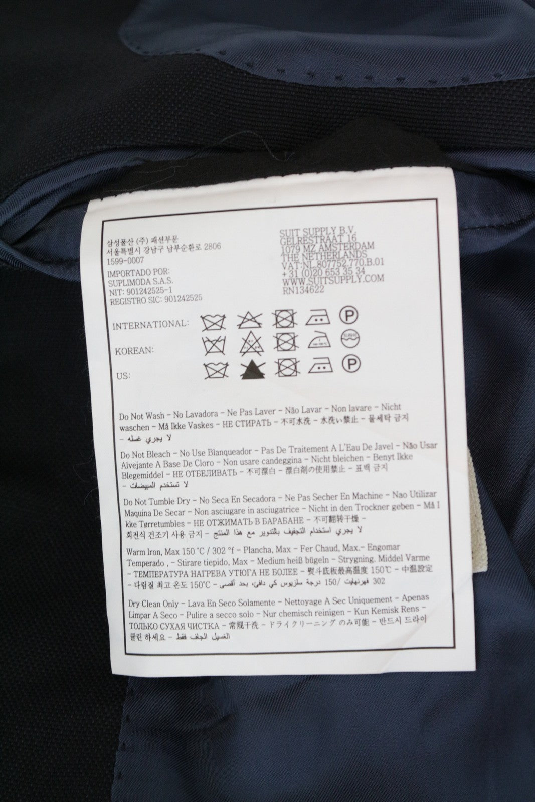 SUITSUPPLY La Spalla Men's Blazer UK38L Blue Slim Cotton Linen Formal