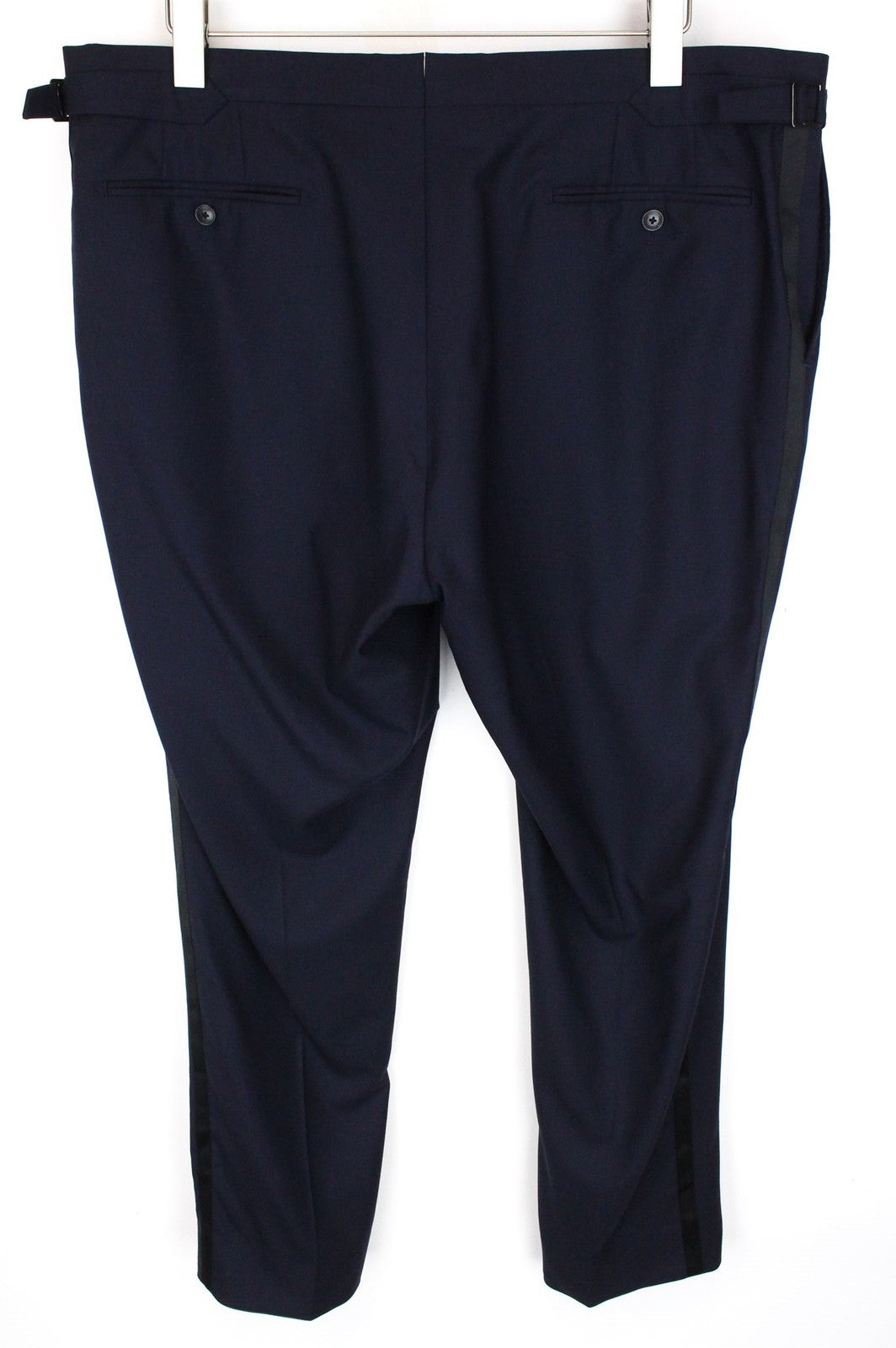 SUITSUPPLY Lazio vyriškos kelnės UK48R plonos vilnonės drobės mėlynos plokščio priekio oficialios 