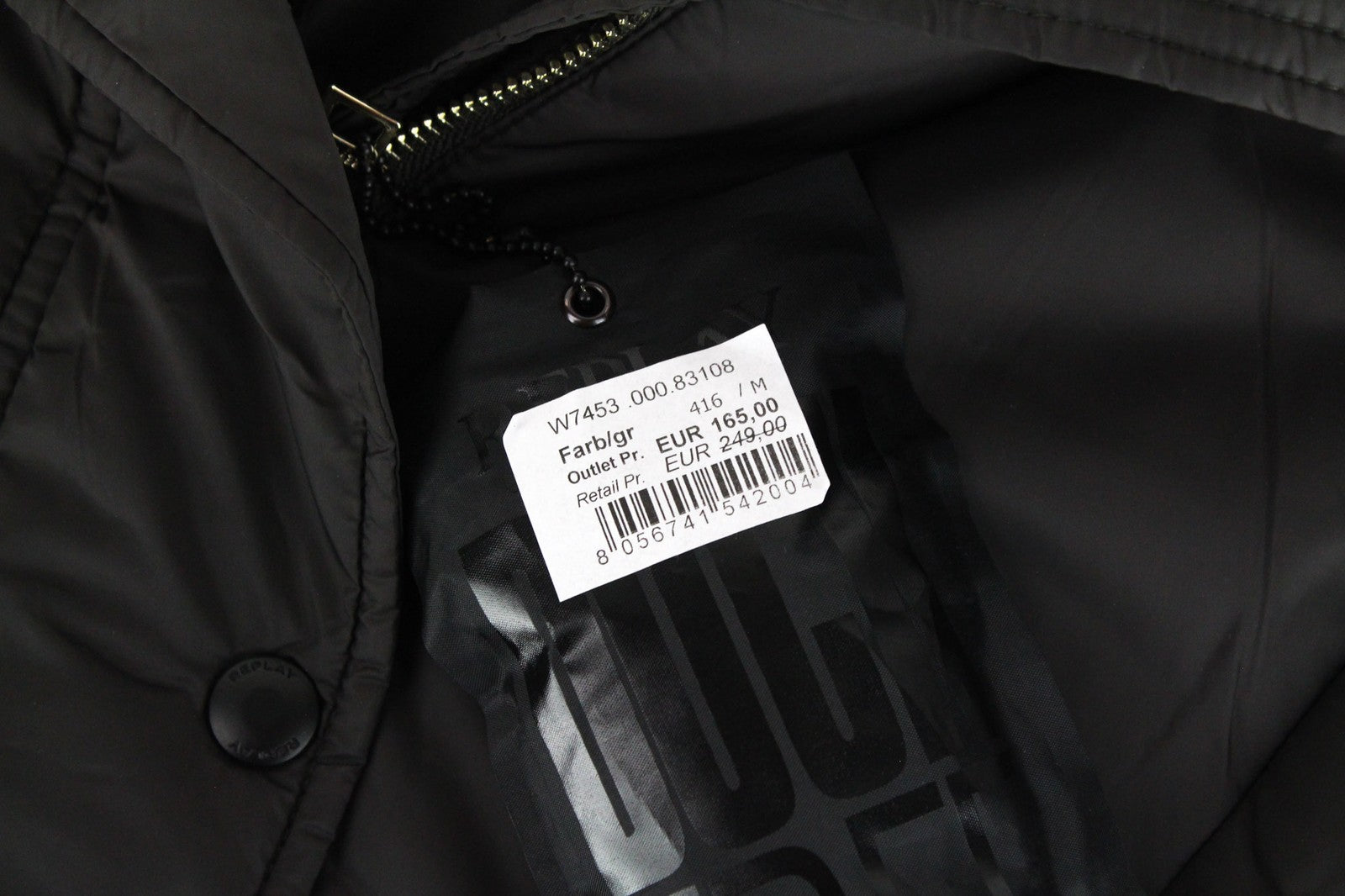 REPLAY moteriška striukė M dydžio, ruda, su gobtuvu, vidutinio ilgio, pūsta 