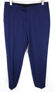SUITSUPPLY Brescia Men's Trousers UK42 Slim Wool Twill Blue Flat Front Formal