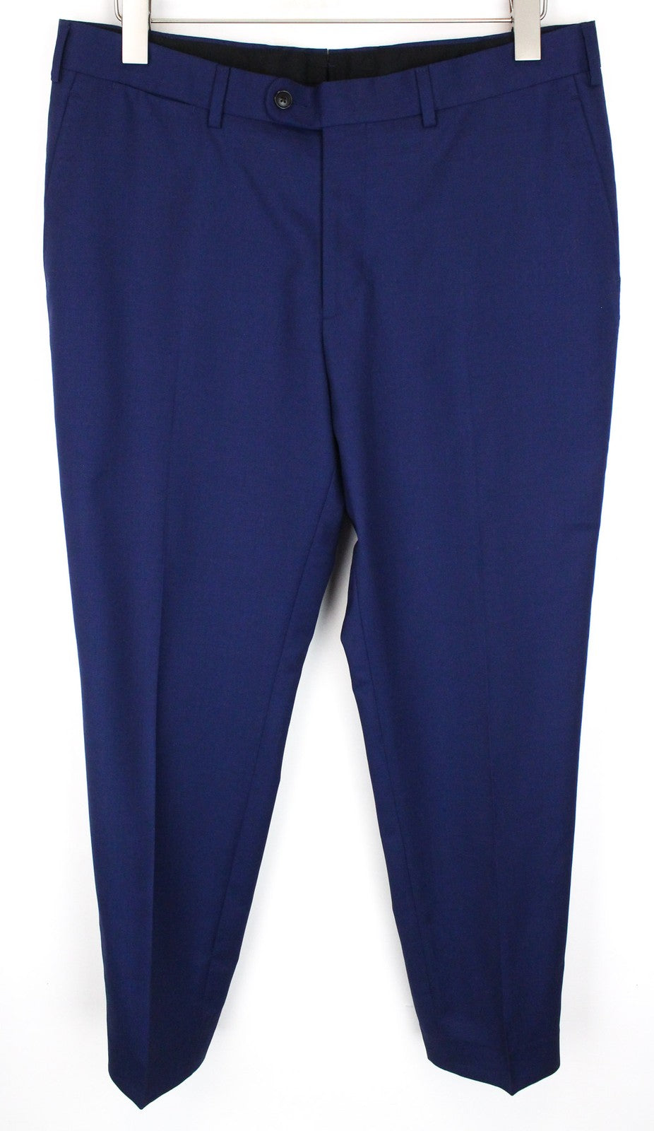 SUITSUPPLY Brescia Men's Trousers UK42 Slim Wool Twill Blue Flat Front Formal