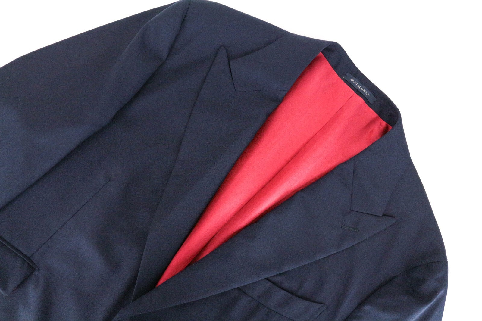 SUITSUPPLY La Spalla Men's Suit UK46R Blue Slim Wool Peak Lapel 2 Piece