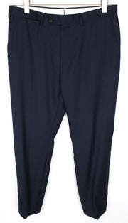 SUITSUPPLY Brescia Men's Trousers UK36 Slim Wool S110 Blue Flat Front Formal