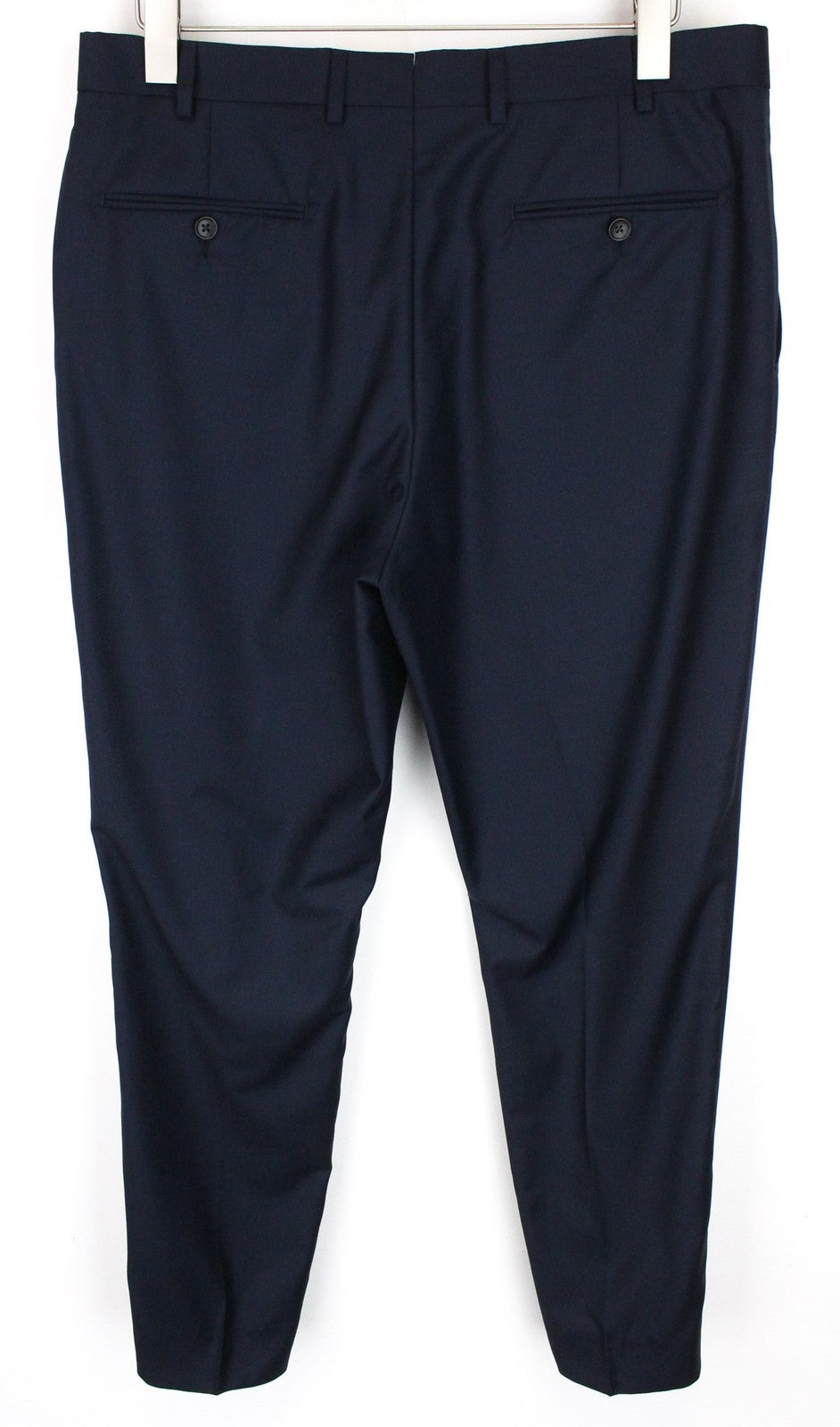 SUITSUPPLY Brescia Men's Trousers UK36 Slim Wool S110 Blue Flat Front Formal