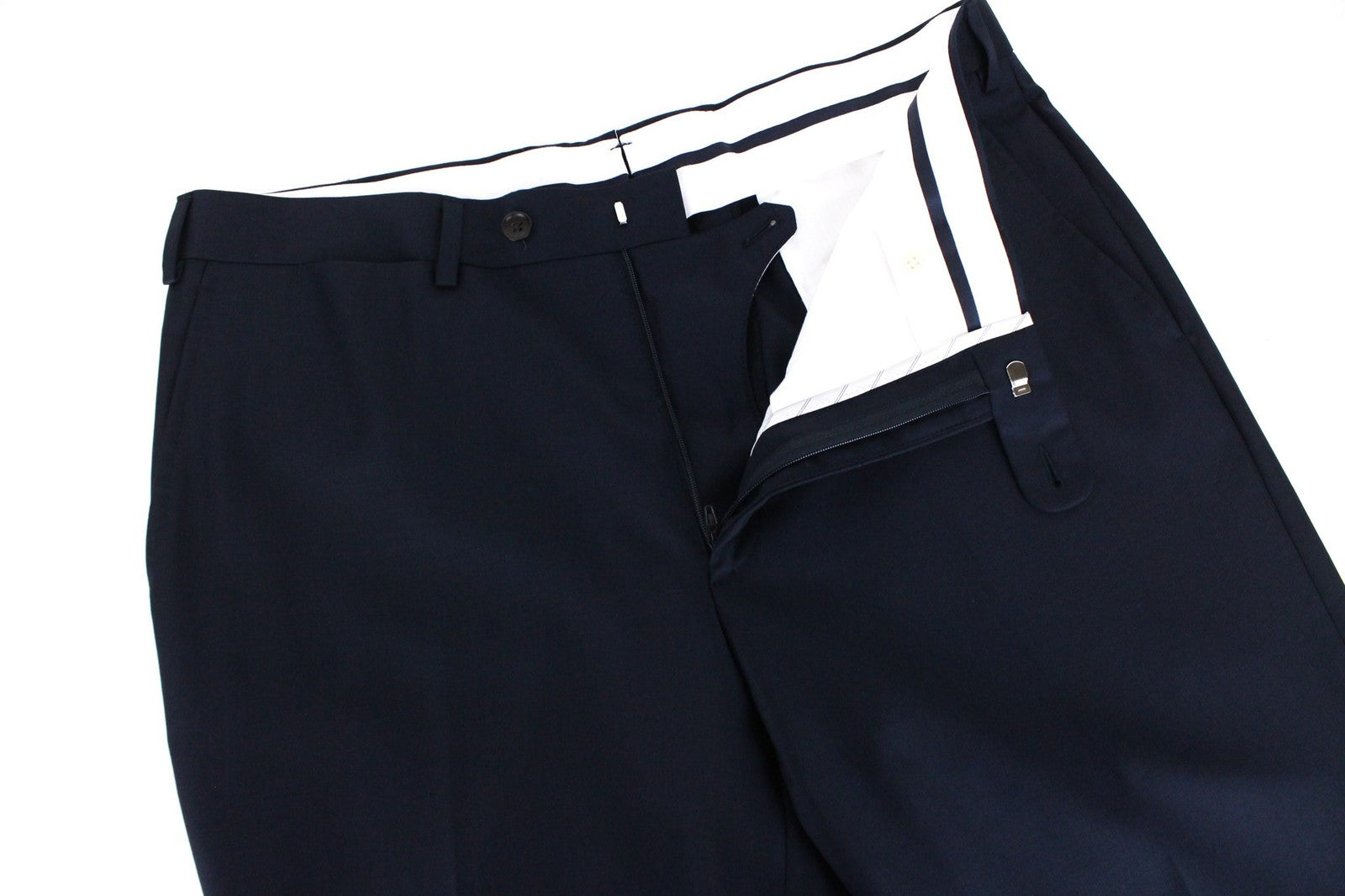 SUITSUPPLY Brescia Men's Trousers UK36 Slim Wool S110 Blue Flat Front Formal