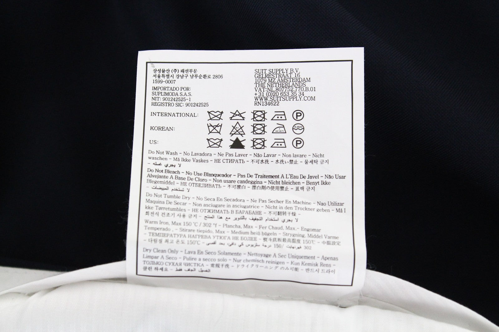 SUITSUPPLY Brescia Men's Trousers UK36 Slim Wool S110 Blue Flat Front Formal