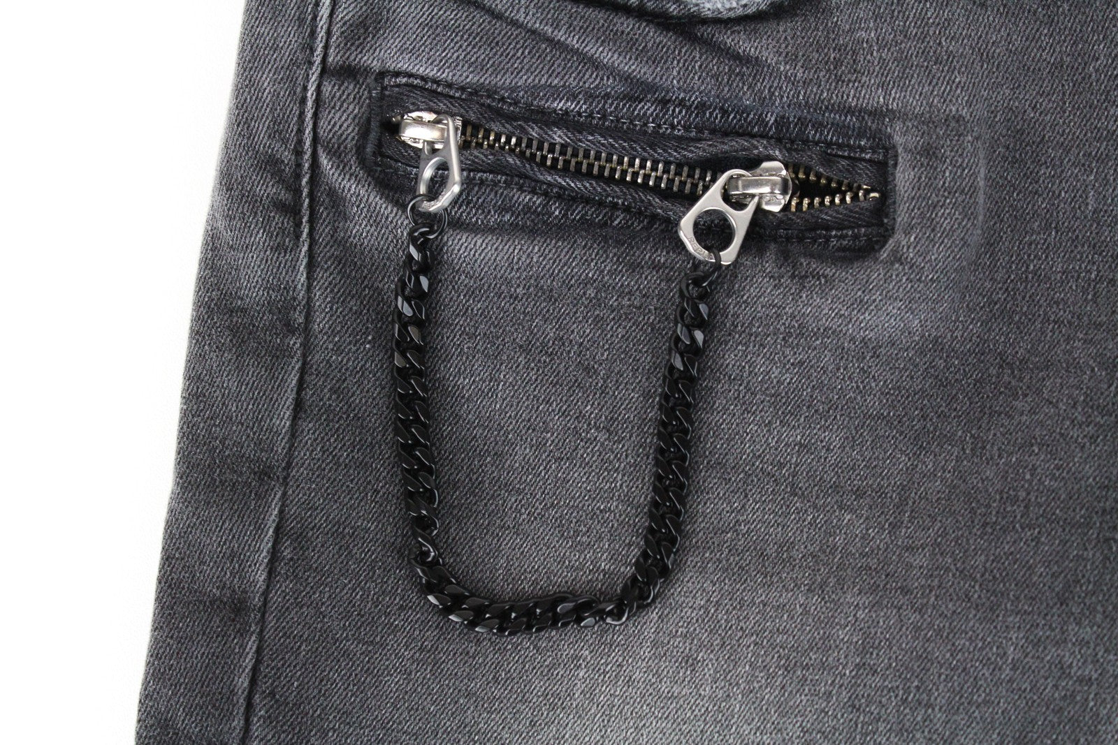 REPLAY Women's Jeans W26/L30 Mid-Grey Skinny Biker Stretch Denim Chained